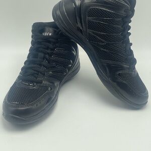 Bloch Apex S0921 womens dance sneaker 7.5 jazz zumba black, black patent accents